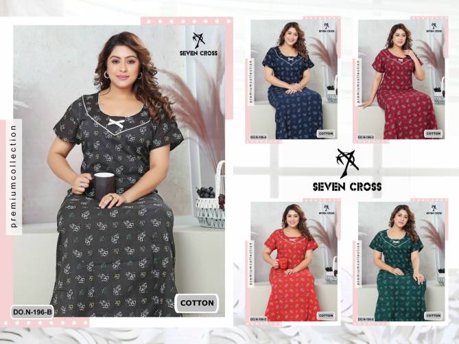 Night Wear Seven Cross Cotton 104 Nighty Gown Wholesale Price In Surat
